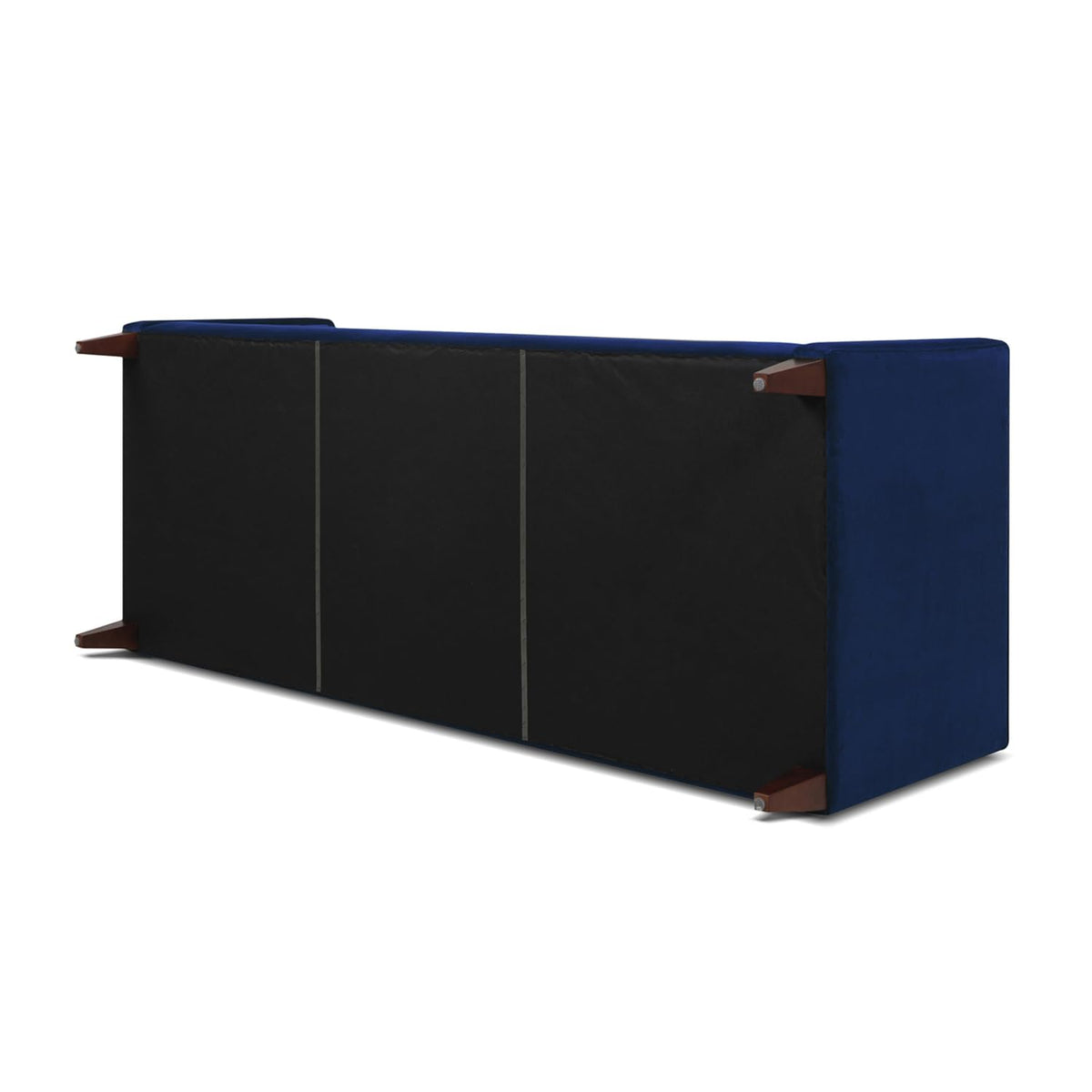 84" Tufted Navy Blue Velvet Sofa with Two Reversible Cushions Q64634