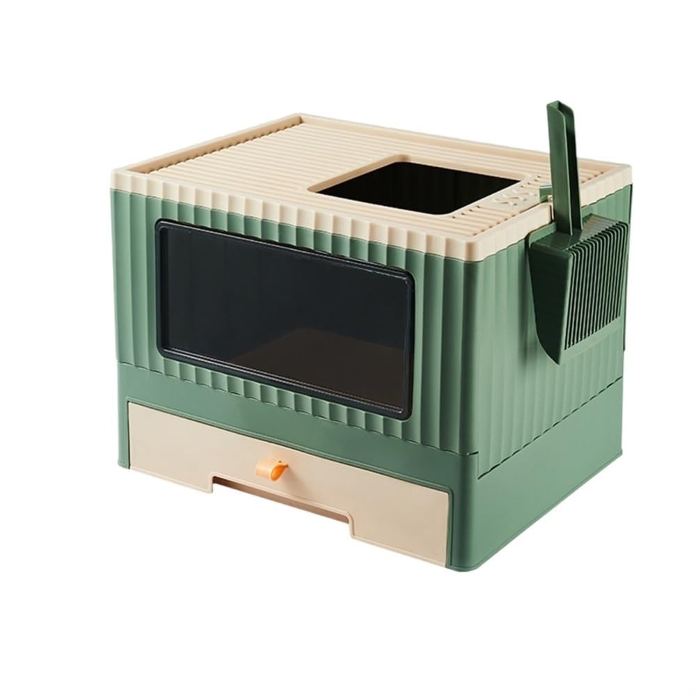 Foldable Top Entry Cat Litter Box with Lid D688