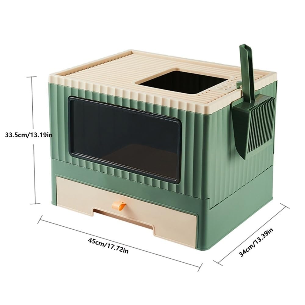 Foldable Top Entry Cat Litter Box with Lid D688