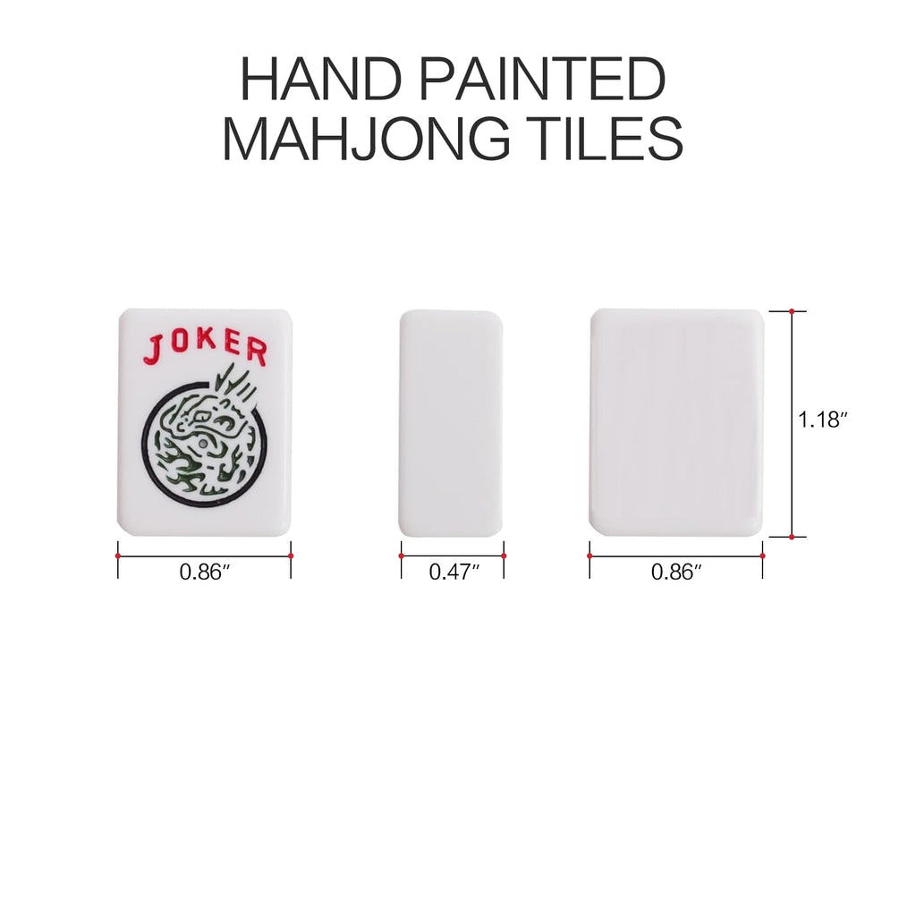 American Mahjong Set with 4 Rack Pushers & Carry Bag Y747953