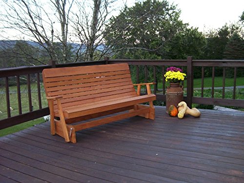 Pressure-Treated Pine Highback Patio Glider Bench I365373