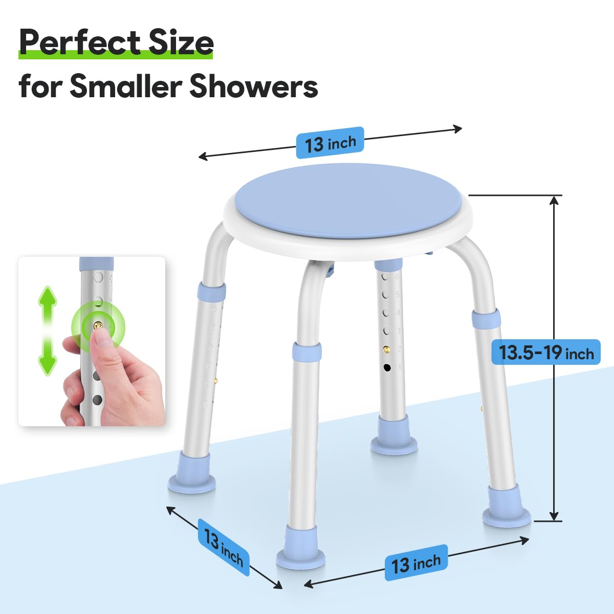 360 Rotating Swivel Shower Seat with Anti-Slip Rubber Tips K61715