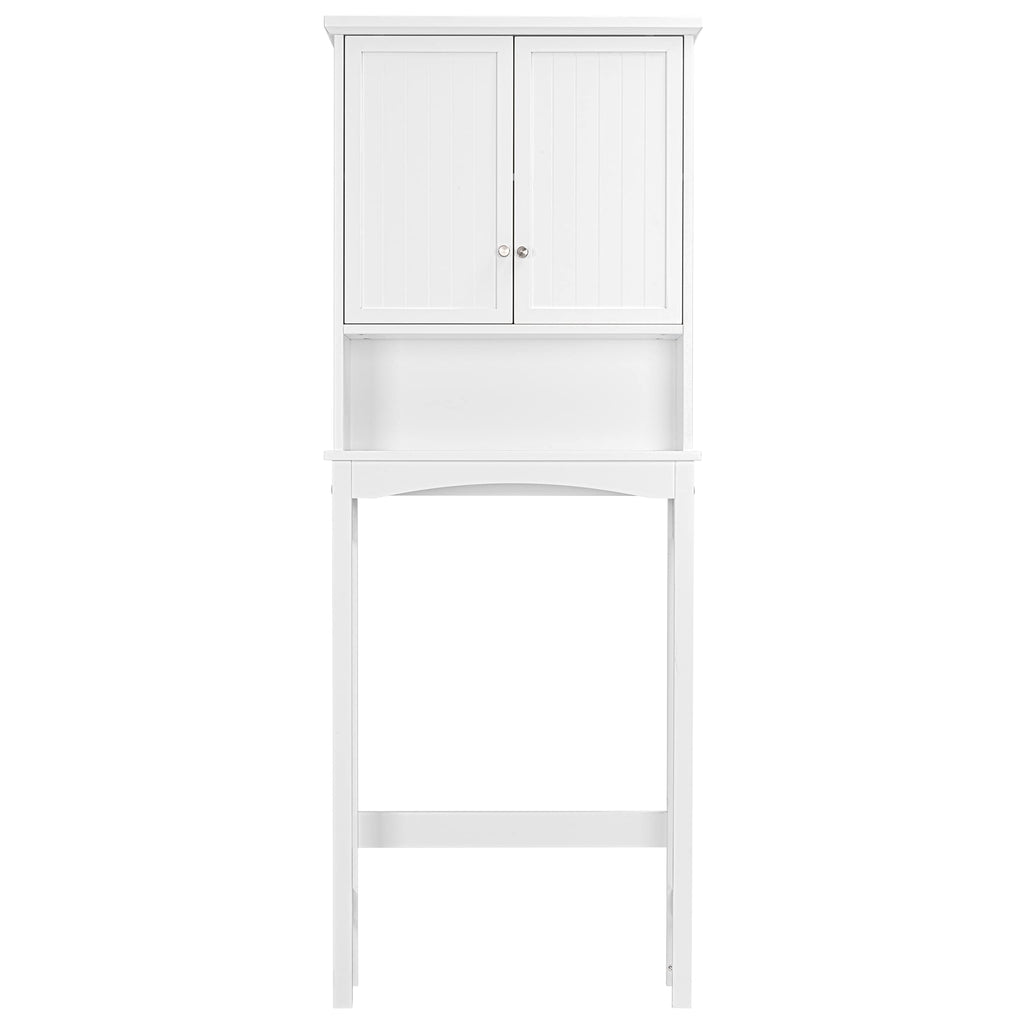 Over the Toilet Storage Cabinet with Doors, Adjustable Shelf, White Y75105