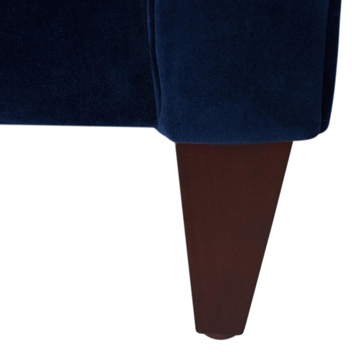 84" Tufted Navy Blue Velvet Sofa with Two Reversible Cushions Q64634
