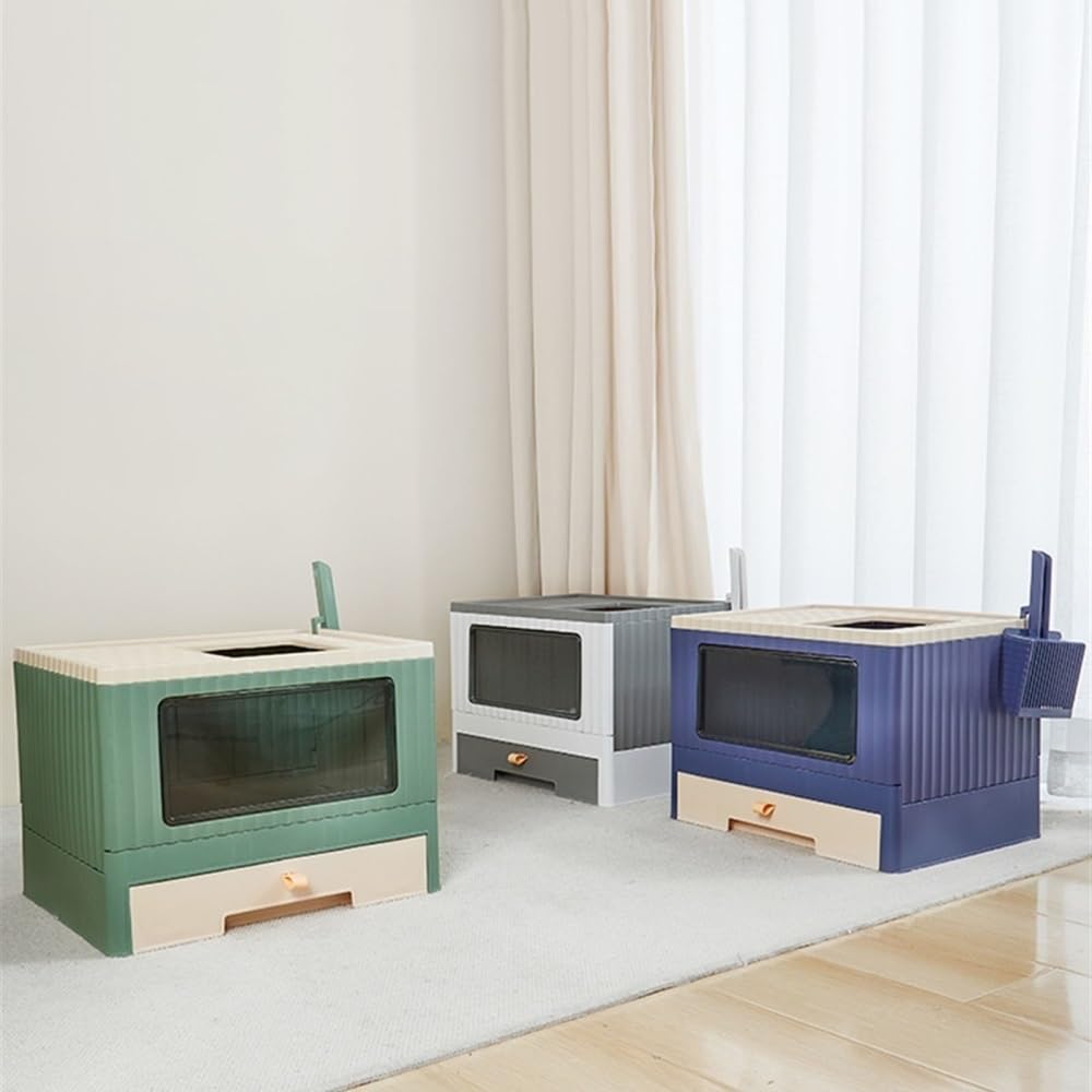 Foldable Top Entry Cat Litter Box with Lid D688