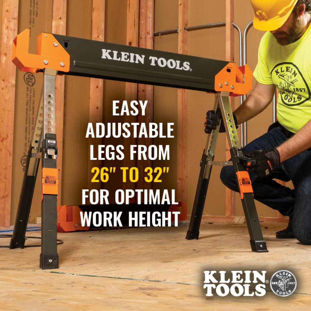 Folding Sawhorse 26-Inch to 32-Inch Adjustable Height 1-Pack F44186