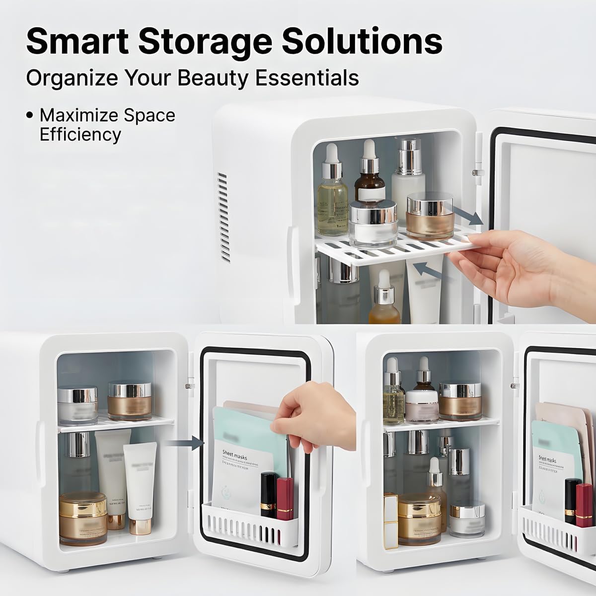 4 Liter Mini Skincare Fridge with Dimmable LED Mirror A894