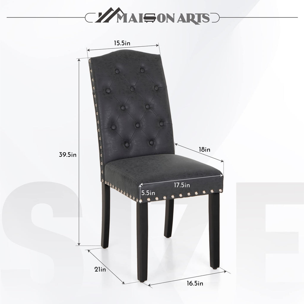 Black Faux Leather Dining Chairs Set of 2 C8983