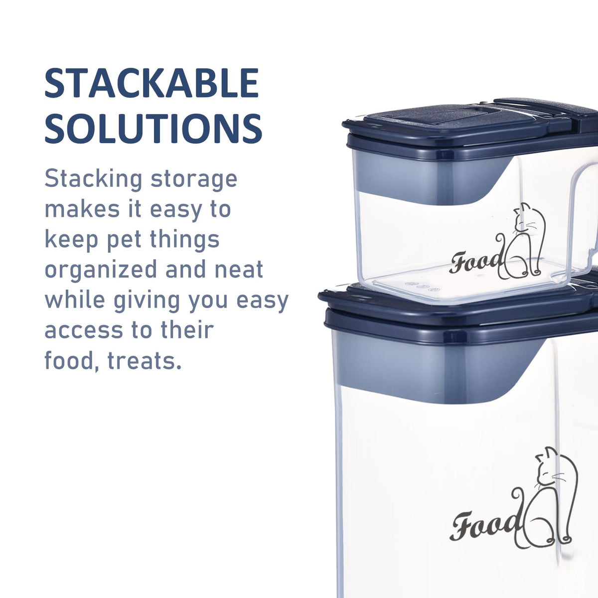 2 Pcs Airtight Pet Food Containers with Pour Spout X295