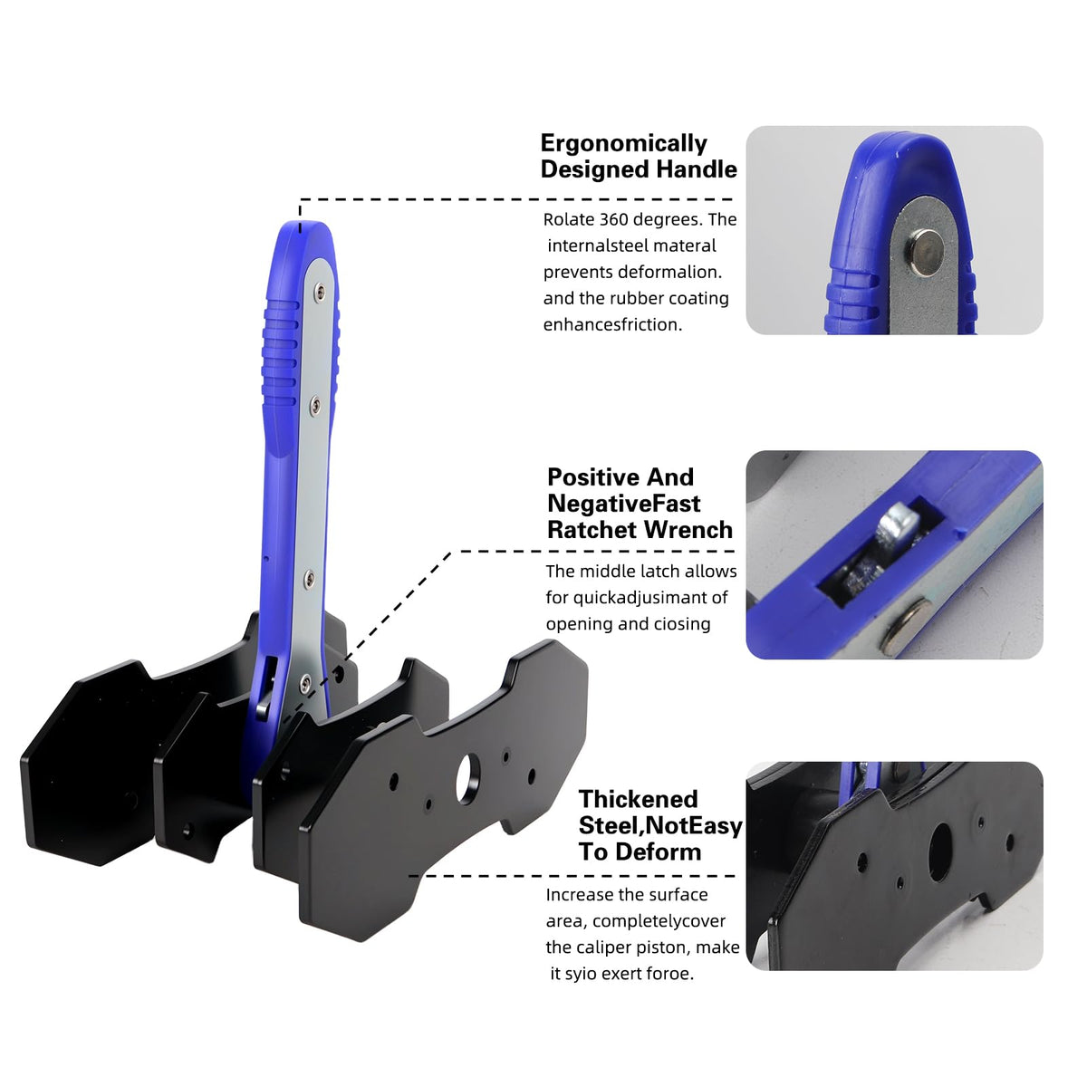 Brake Caliper Compression Tool Kit with 4 Hooks & Steel Plates G3287