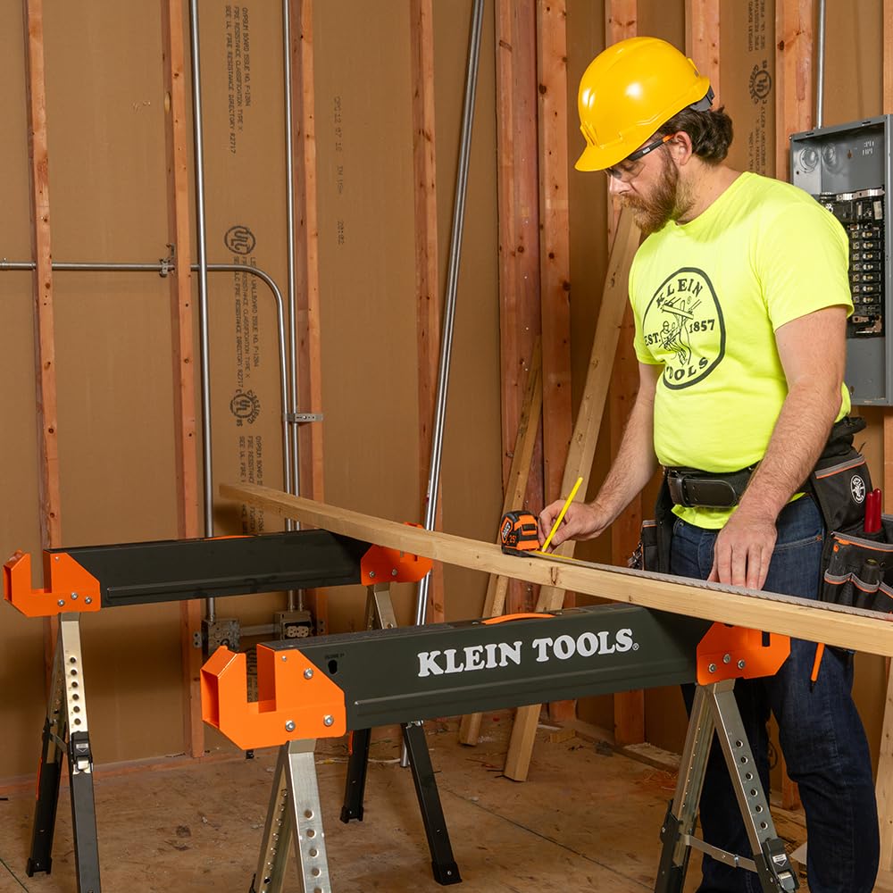 Folding Sawhorse 26-Inch to 32-Inch Adjustable Height 1-Pack F44186