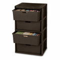 Brown 4 Drawer Plastic Storage Tower M4761