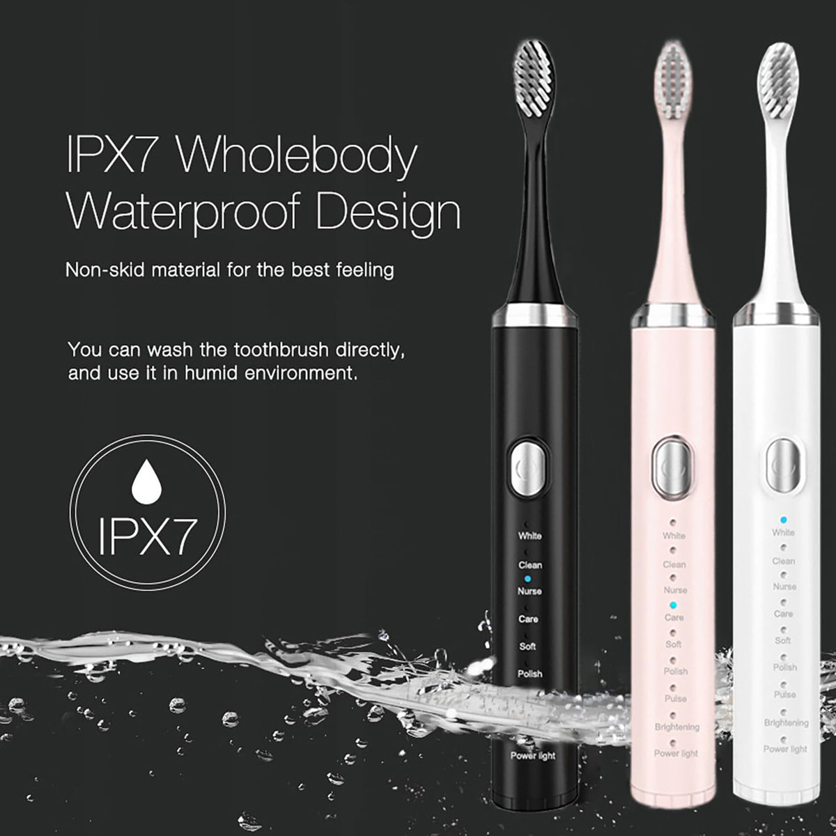 Rechargeable Electric Toothbrush with 4 Replacement Heads M214803