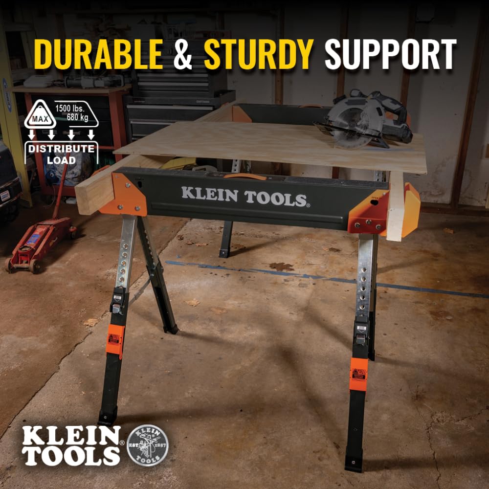 Folding Sawhorse 26-Inch to 32-Inch Adjustable Height 1-Pack F44186