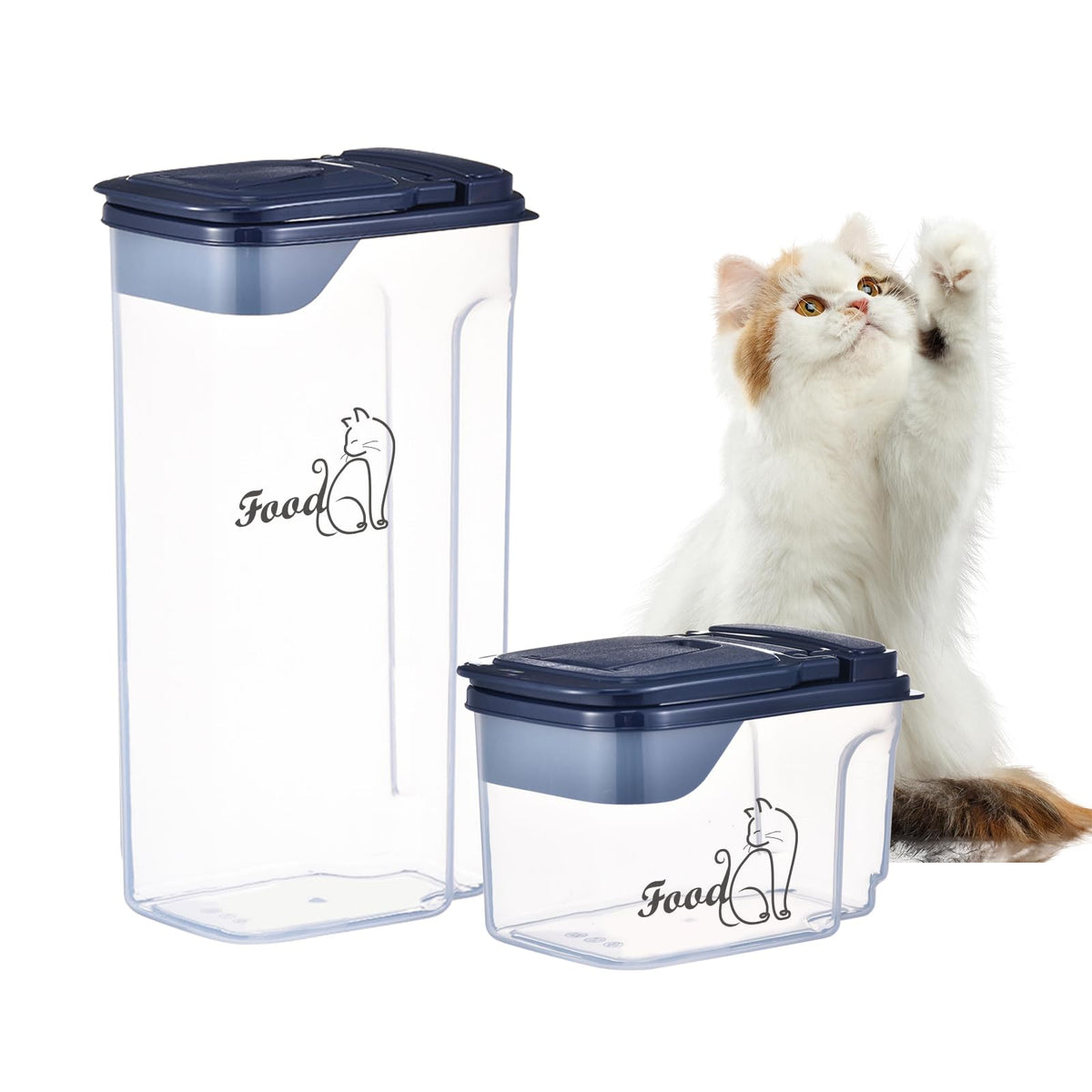 2 Pcs Airtight Pet Food Containers with Pour Spout X295