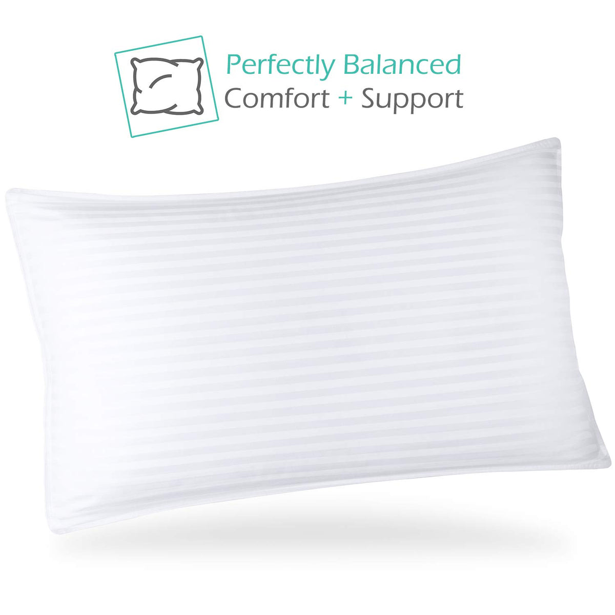 King Size Set of 2 Down Alternative Cotton Bed Pillows B12668