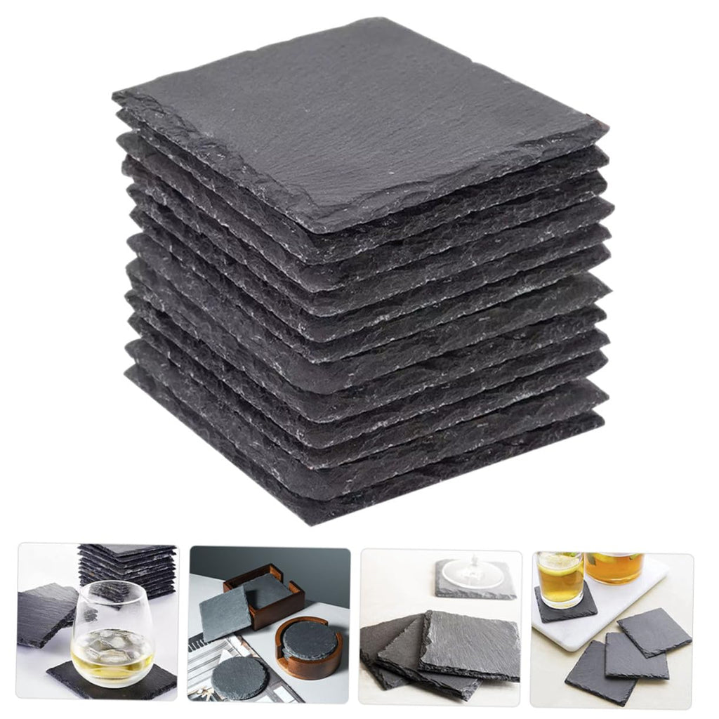 12pcs Natural Stone Coasters Non-Slip Drink Set G7970