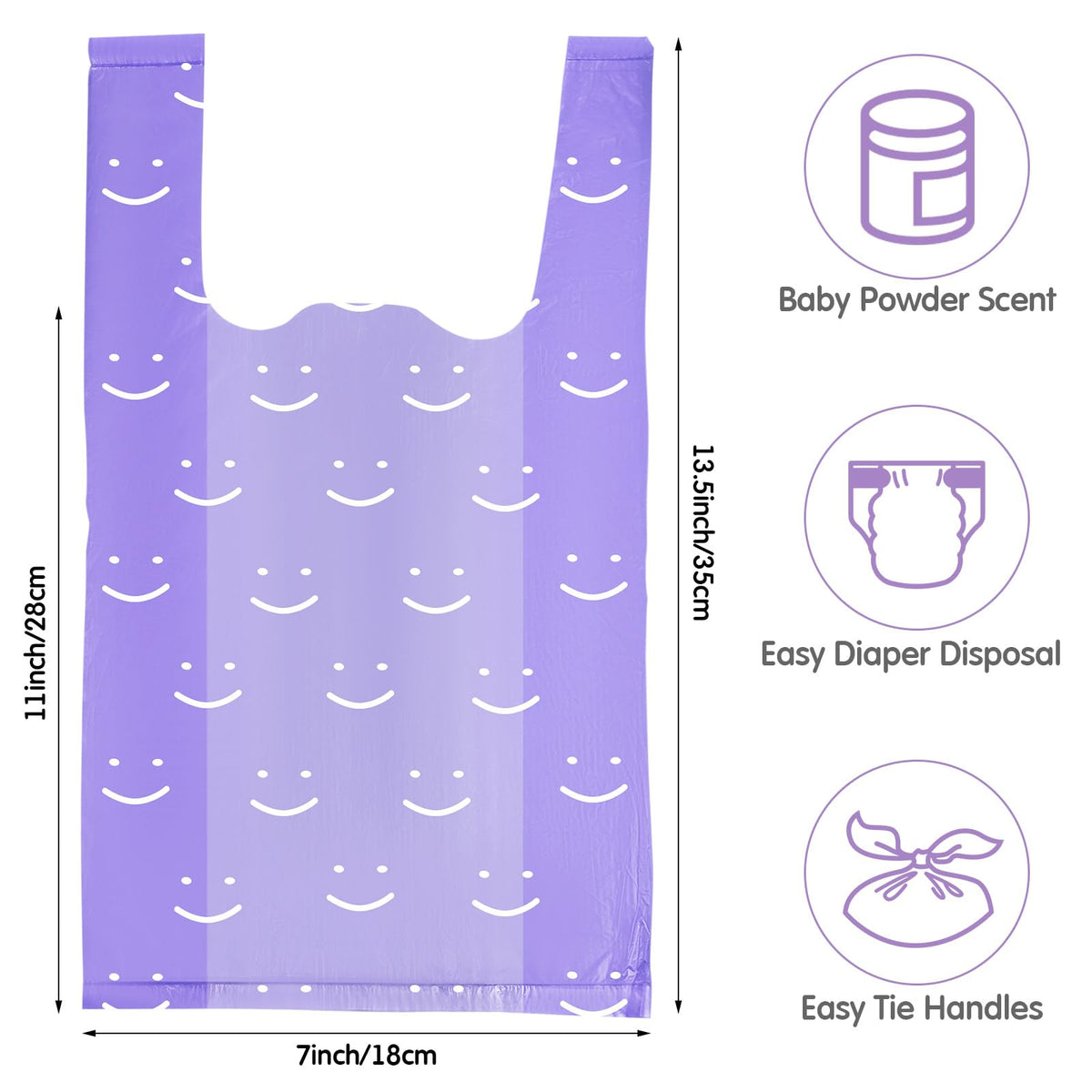 1600 Count Scented Disposable Diaper Bags with Tie Handle B571