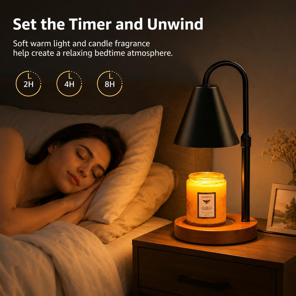 Flameless Candle Warmer Lamp with Timer and Dimmer H459938