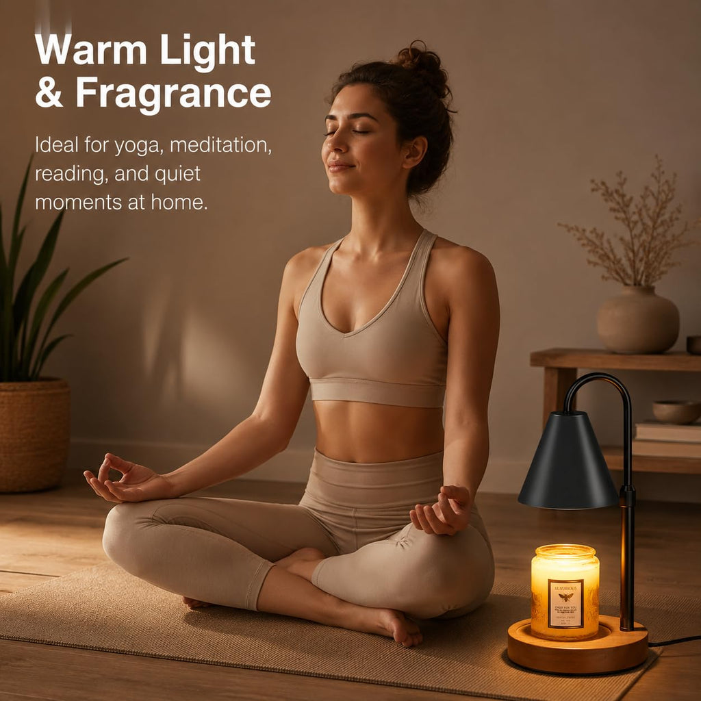 Flameless Candle Warmer Lamp with Timer and Dimmer H459938