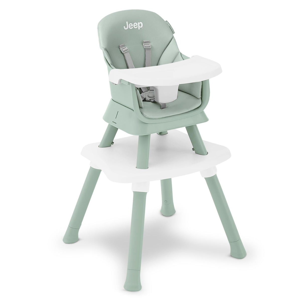 6-in-1 High Chair Converts to Stool Booster Seat Toddler Chair Activity Table and Desk and Chair Sage Green J144