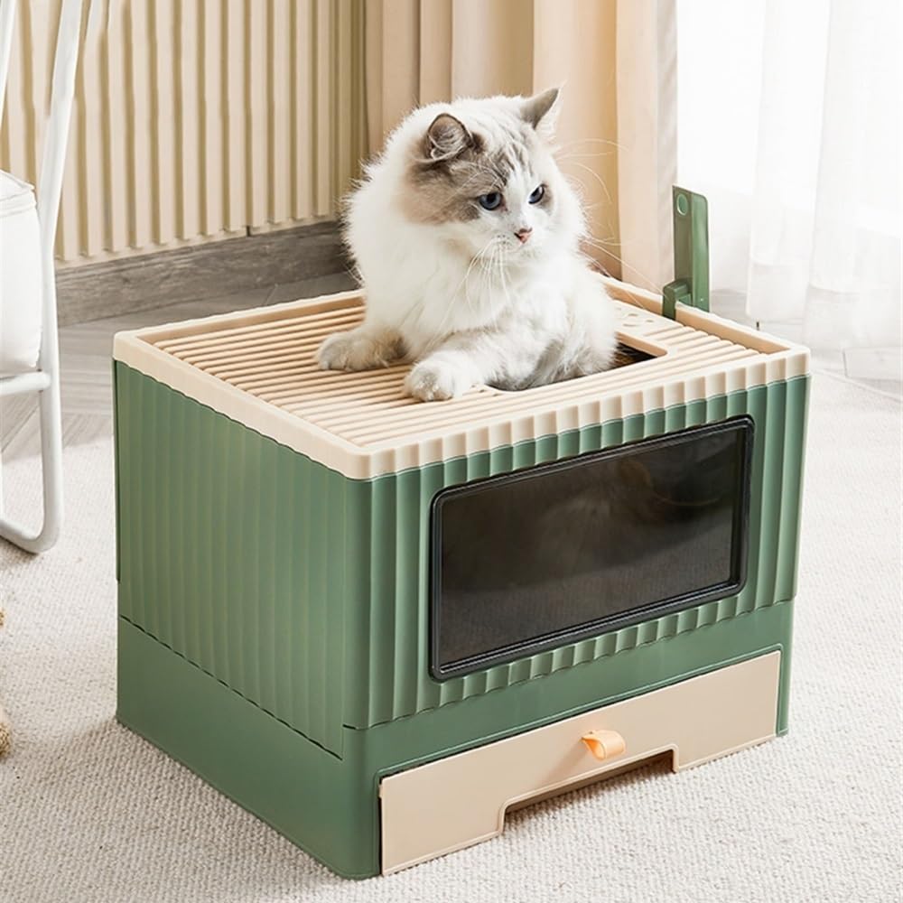 Foldable Top Entry Cat Litter Box with Lid D688