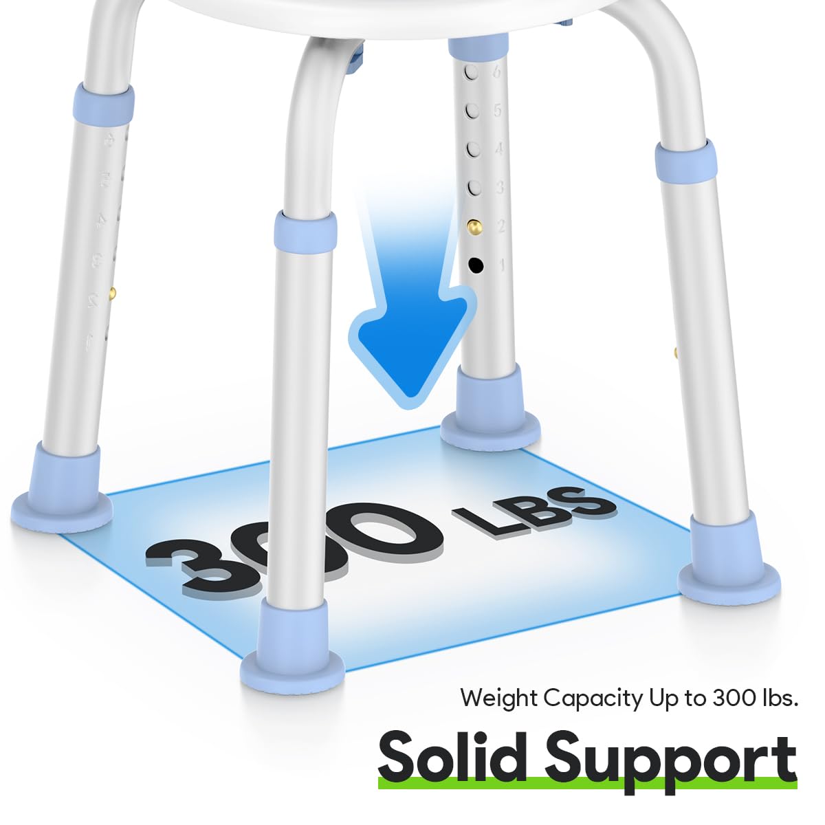 360 Rotating Swivel Shower Seat with Anti-Slip Rubber Tips K61715