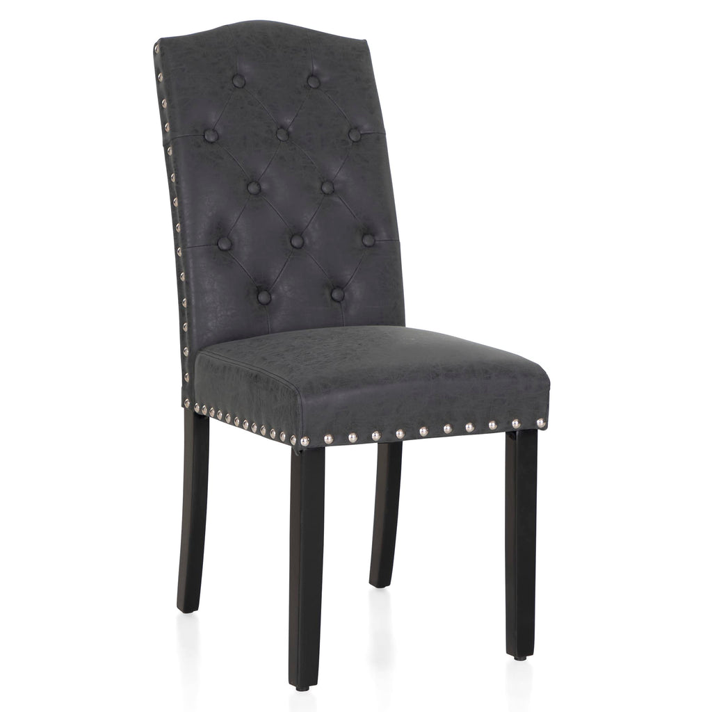 Black Faux Leather Dining Chairs Set of 2 C8983