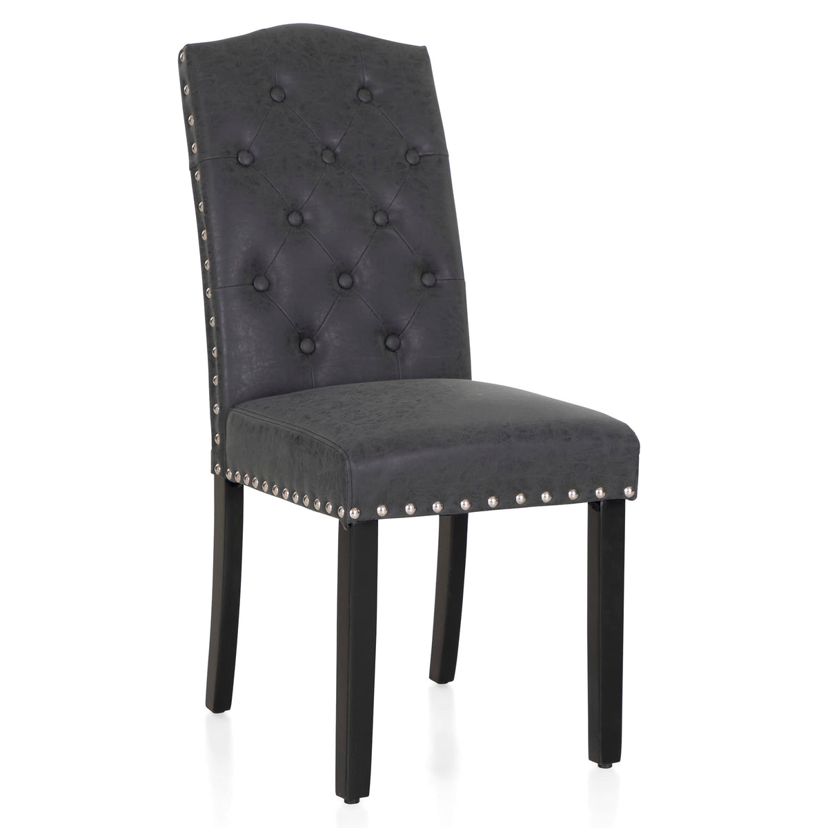 Black Faux Leather Dining Chairs Set of 2 C8983