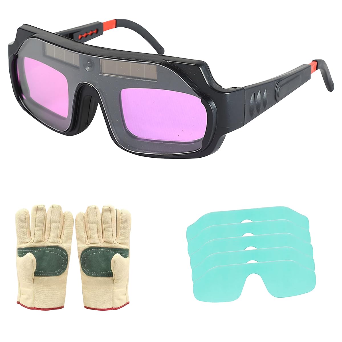 Auto Darkening Welding Glasses with Gloves and PC Lens D56143