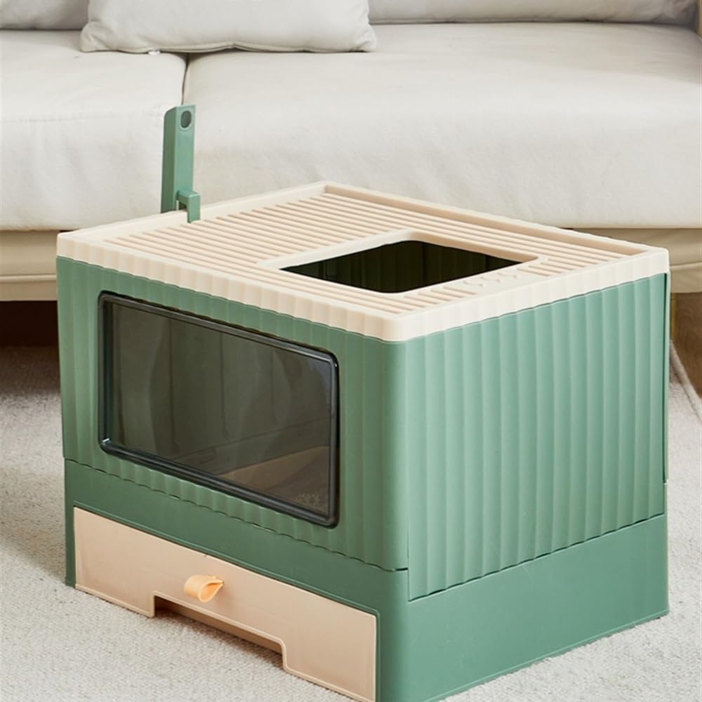 Foldable Top Entry Cat Litter Box with Lid D688