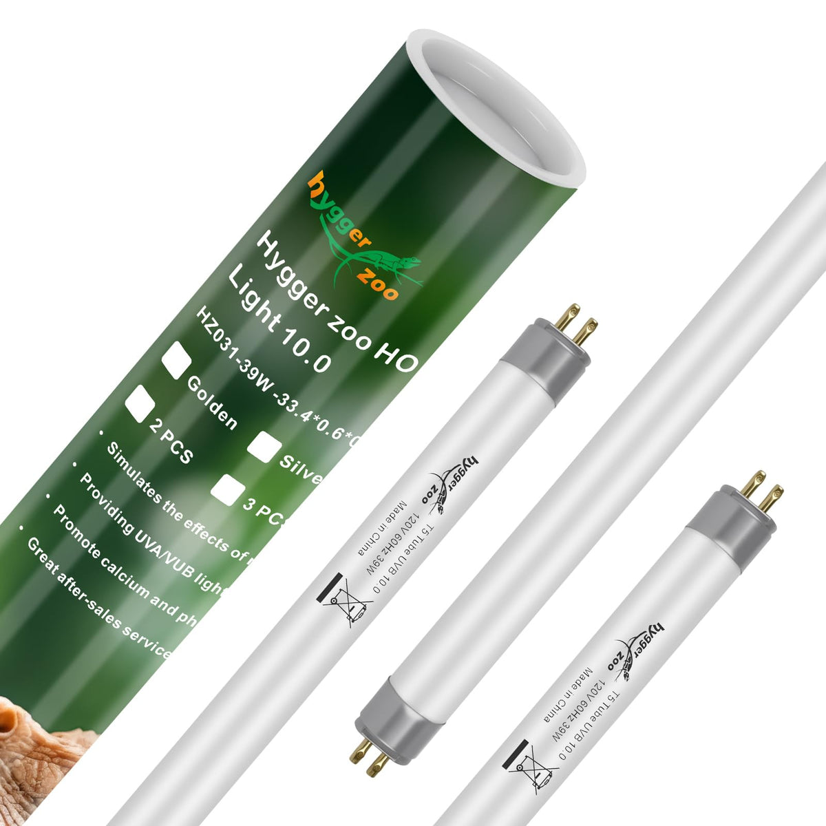 3-Pack UVB Reptile Light 10.0 Bulb 39W T5 Fluorescent I742775
