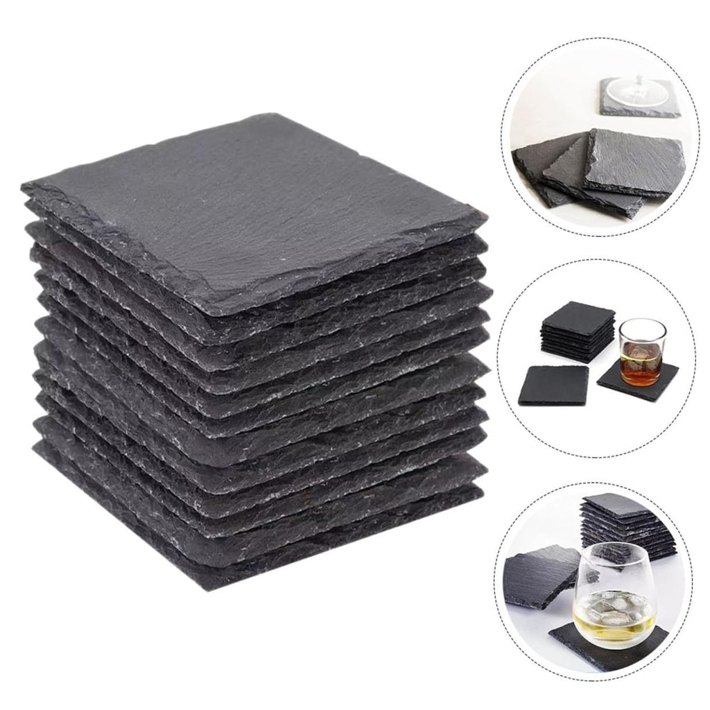 12pcs Natural Stone Coasters Non-Slip Drink Set G7970