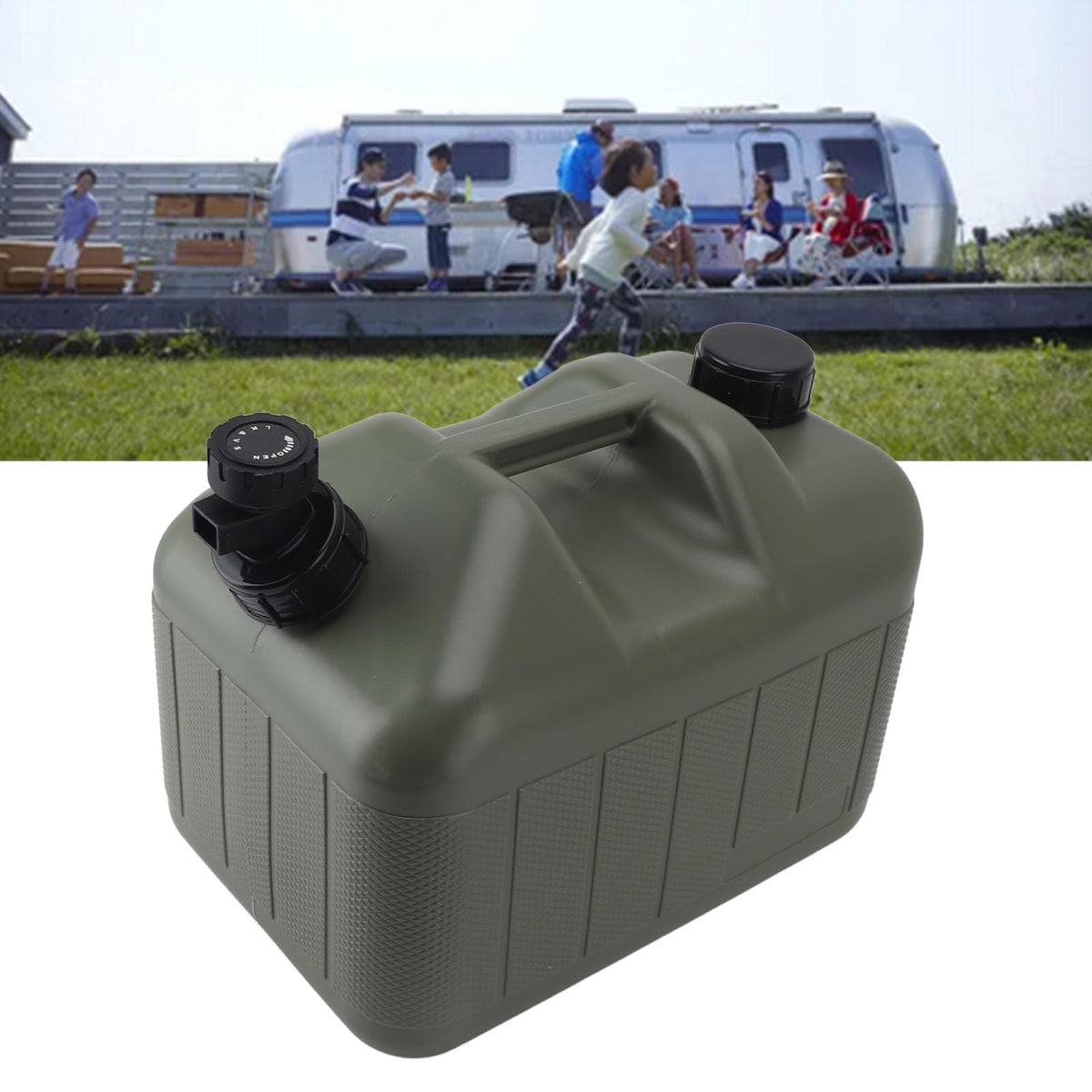 Portable 10L Green Water Storage Jug with Faucet M577