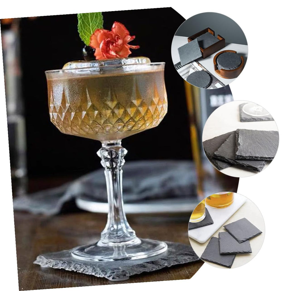 12pcs Natural Stone Coasters Non-Slip Drink Set G7970