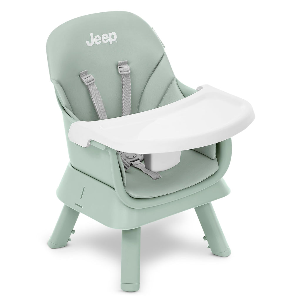 6-in-1 High Chair Converts to Stool Booster Seat Toddler Chair Activity Table and Desk and Chair Sage Green J144
