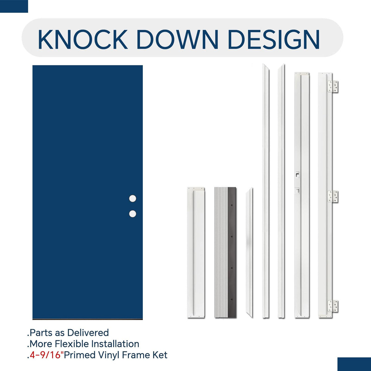 Fiberglass Exterior Door with Brickmould, 36 x 80 Left Hand Inswing 9 Lite Glass D39828