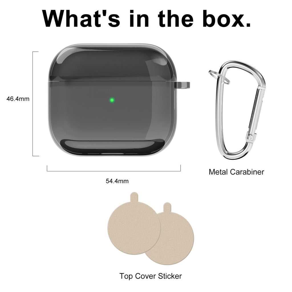 Clear Hard Plastic Airpods 3 Case with Keychain V61653