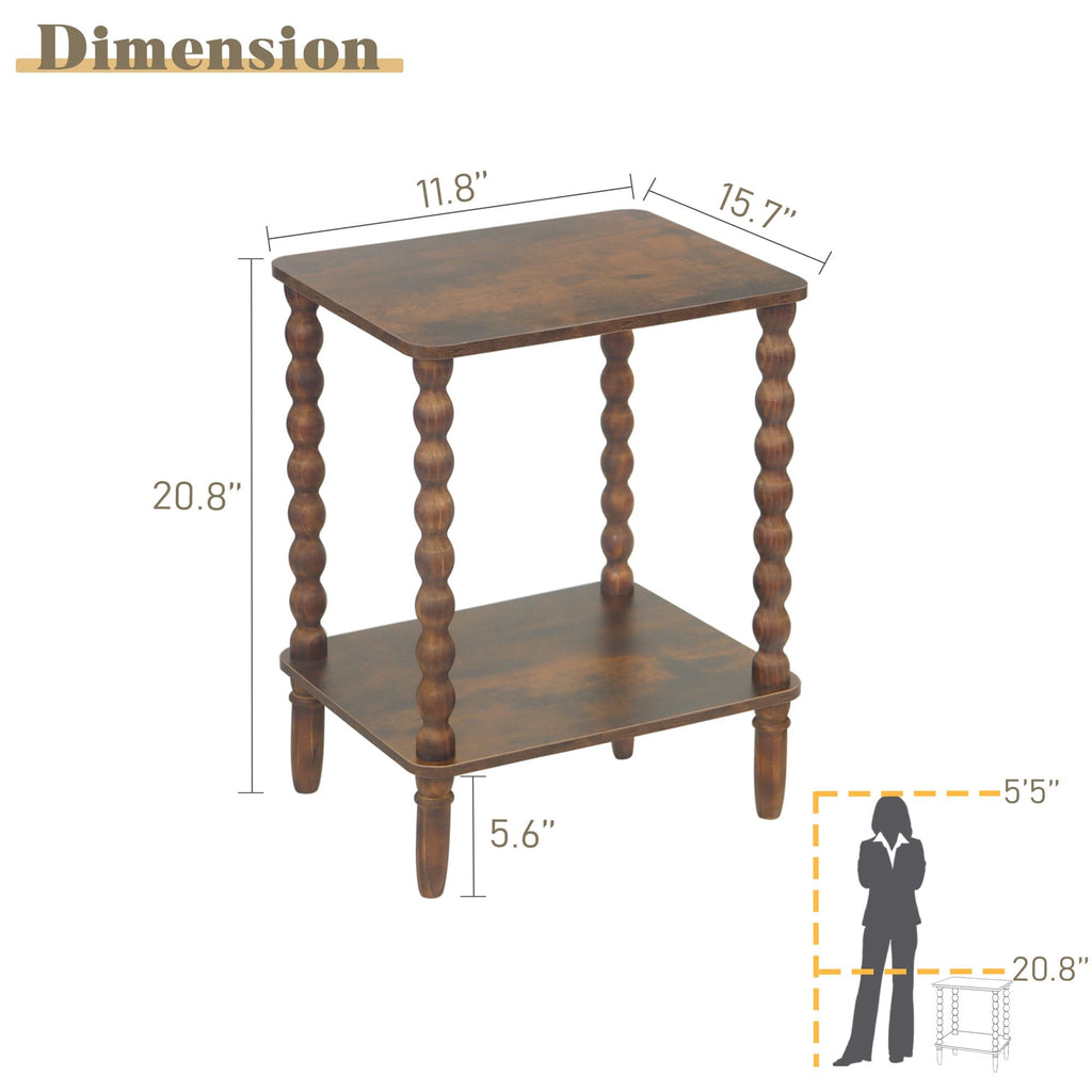Side Table with 2-Tier Shelf C519622