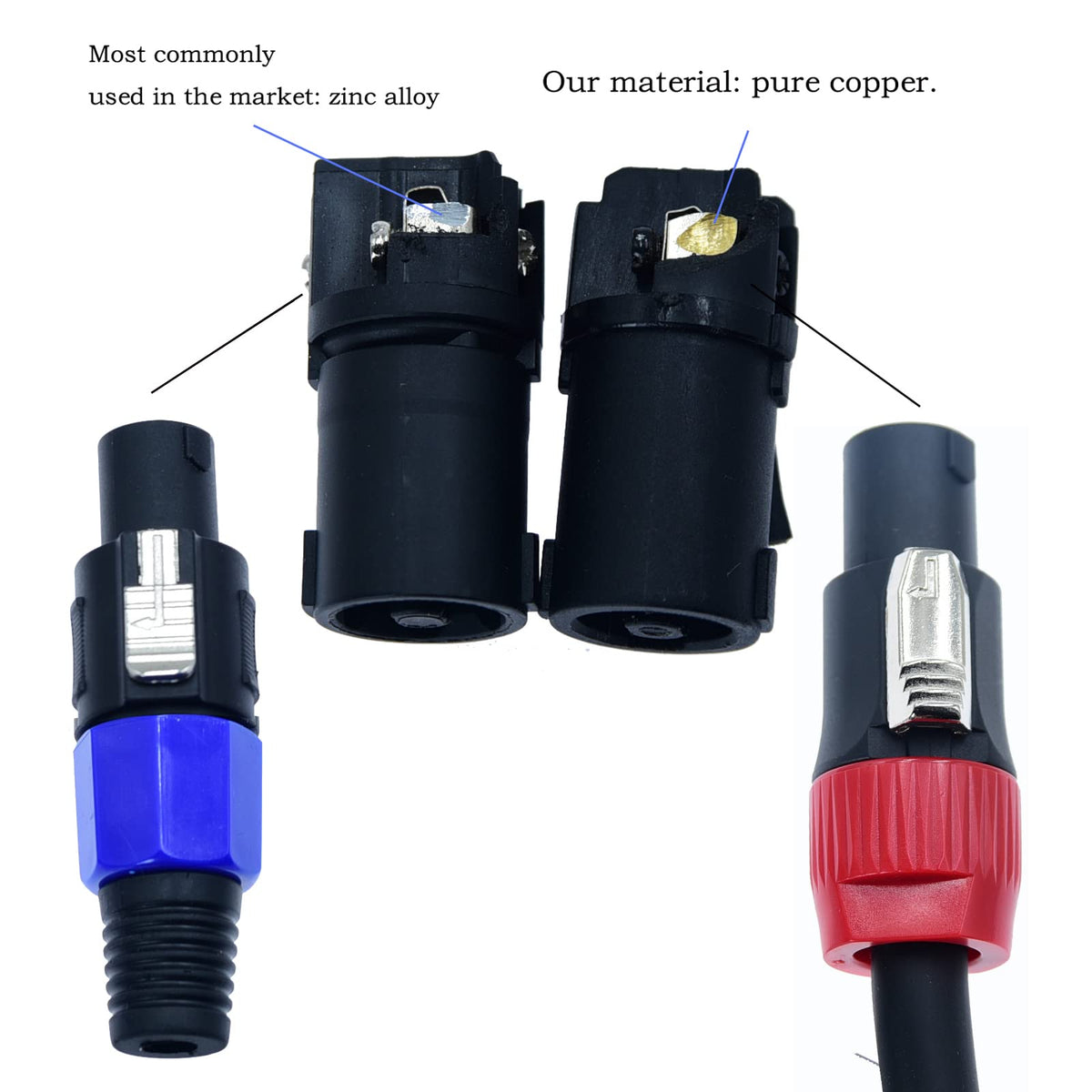 Heavy Duty 2Pack Speakon to Speakon Male Speaker Wire Cable 12awg 15ft A19056