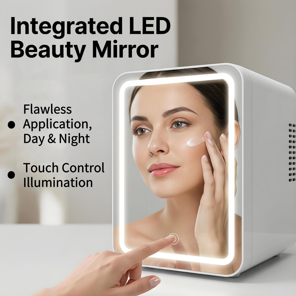 4 Liter Mini Skincare Fridge with Dimmable LED Mirror A894