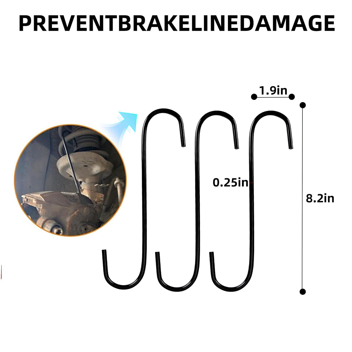 Brake Caliper Compression Tool Kit with 4 Hooks & Steel Plates G3287
