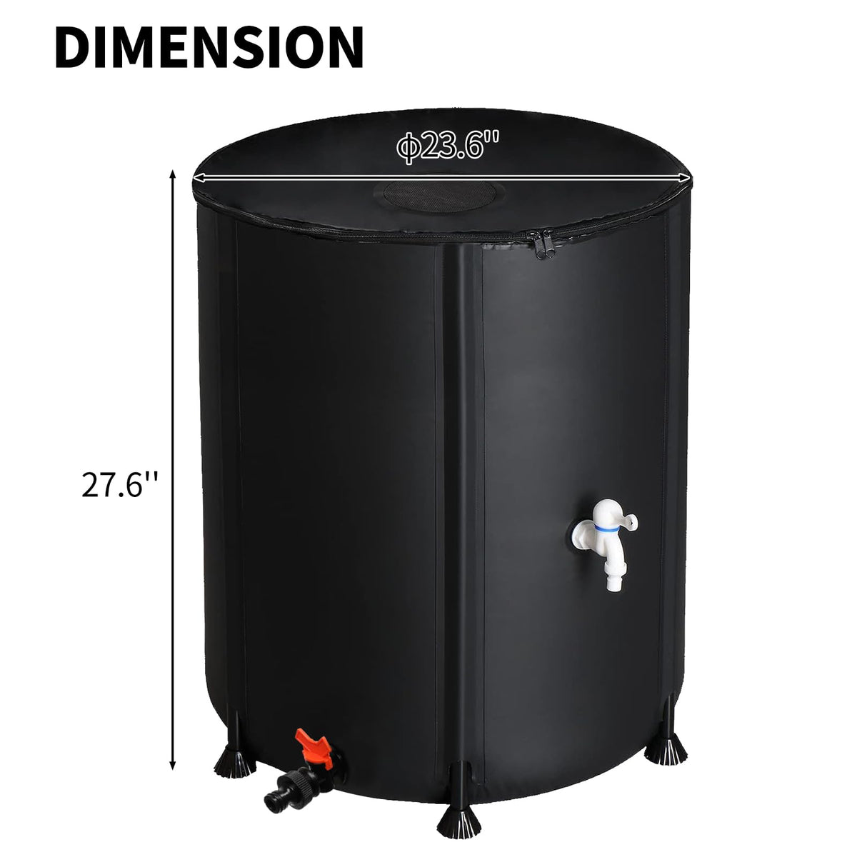 50 Gallon Folding Rain Barrel with Water Filter J284