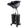 Portable Shampoo Bowl with Electric Pump, 2 Water Buckets, Height Adjustable C756