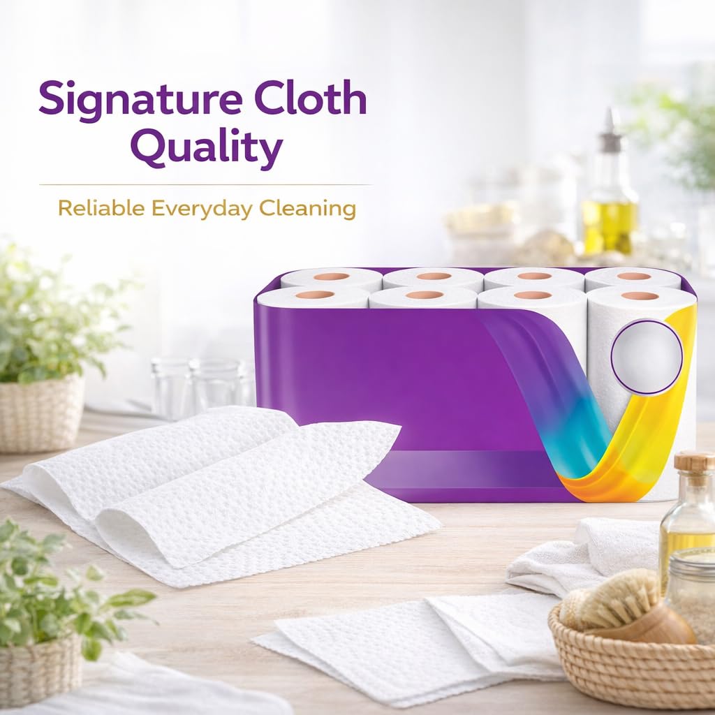 Cloth Paper Towels, 8 Triple Rolls L1662