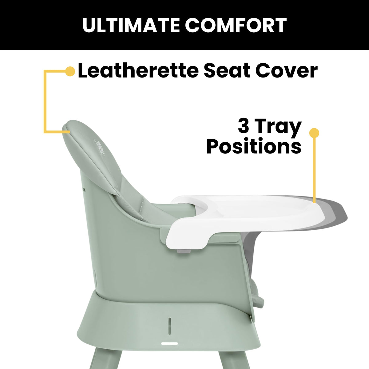 6-in-1 High Chair Converts to Stool Booster Seat Toddler Chair Activity Table and Desk and Chair Sage Green J144