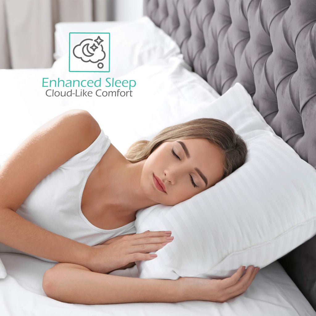 King Size Set of 2 Down Alternative Cotton Bed Pillows B12668