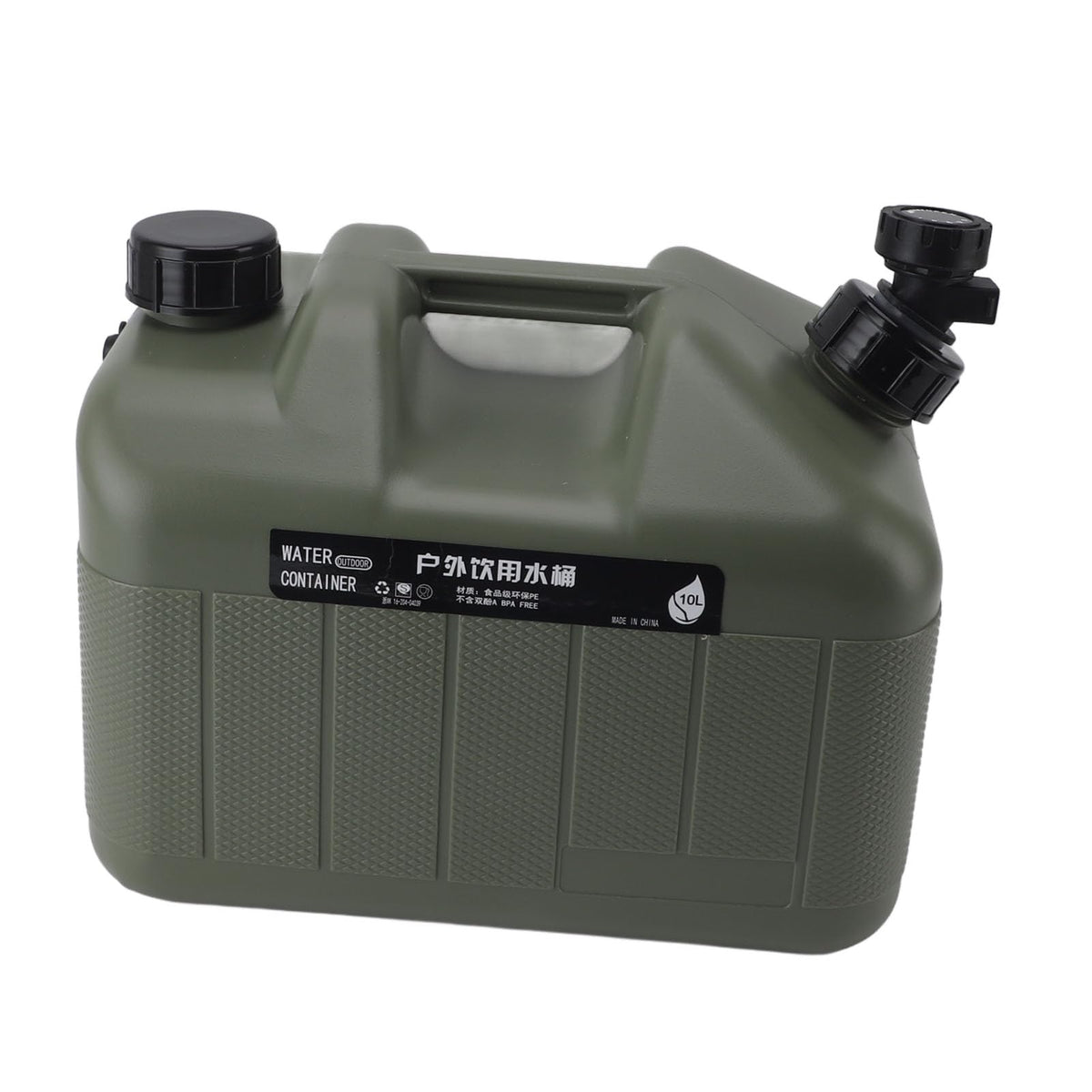 Portable 10L Green Water Storage Jug with Faucet M577