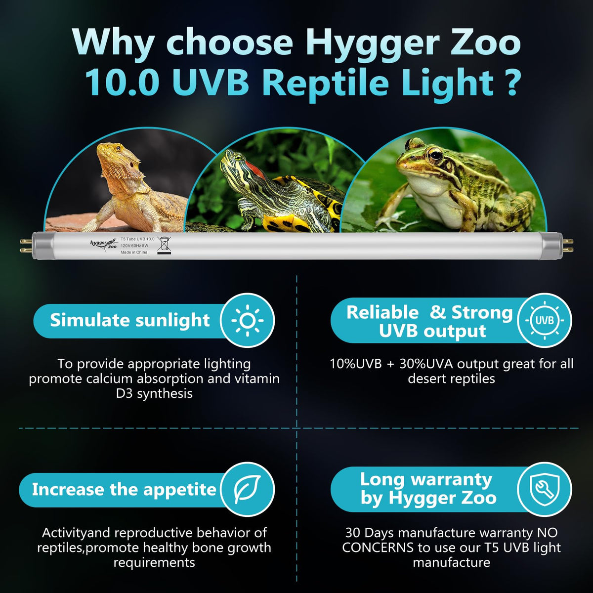 3-Pack UVB Reptile Light 10.0 Bulb 39W T5 Fluorescent I742775