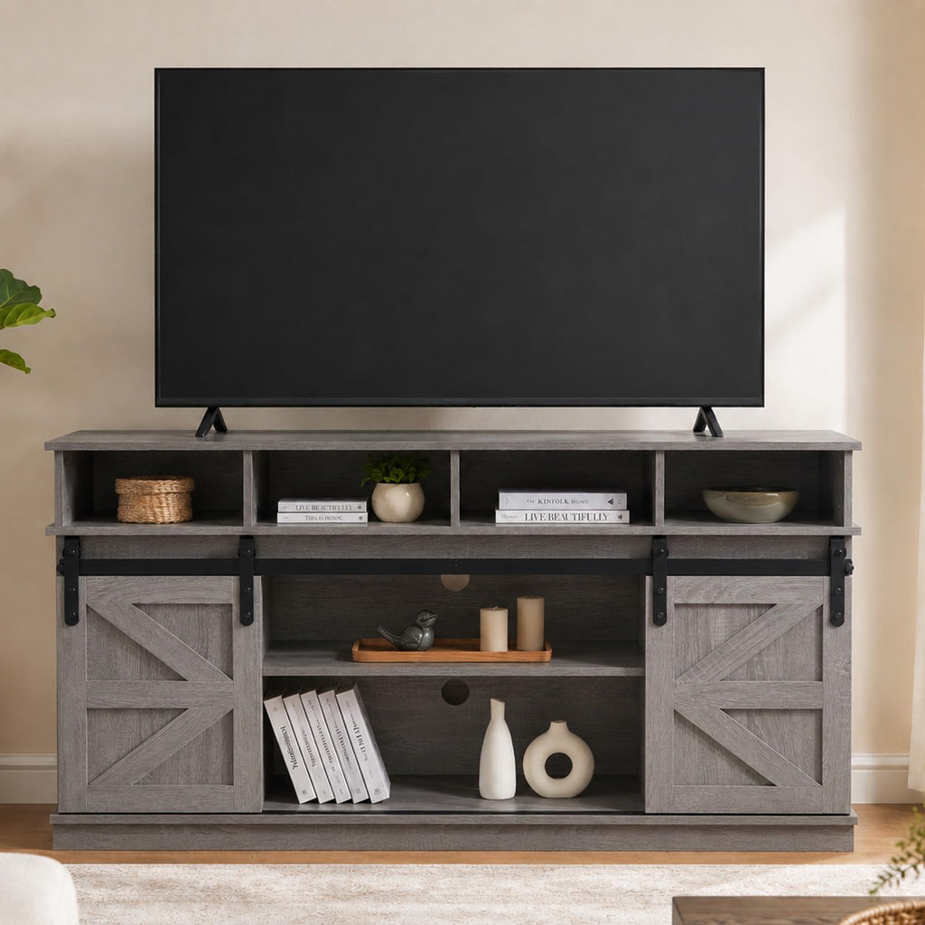 Grey TV Stand with Storage for 65 Inch TV N3695